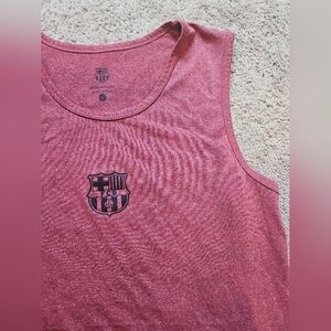 FCB Barcelona Red Mens Tank Top Soccer Futbol Forca Barca Size Large Sleeveless